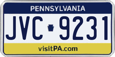 PA license plate JVC9231