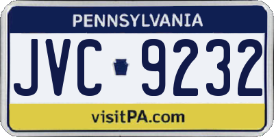 PA license plate JVC9232