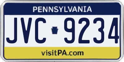 PA license plate JVC9234