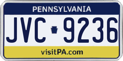 PA license plate JVC9236