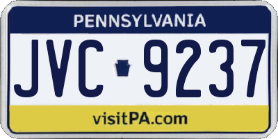 PA license plate JVC9237