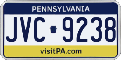 PA license plate JVC9238