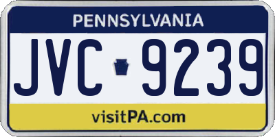 PA license plate JVC9239
