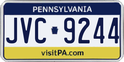 PA license plate JVC9244