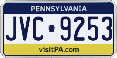 PA license plate JVC9253