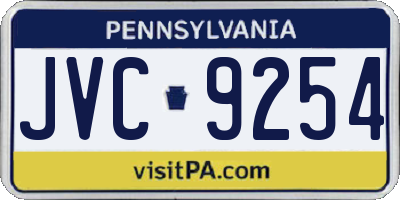 PA license plate JVC9254