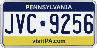 PA license plate JVC9256