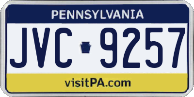 PA license plate JVC9257