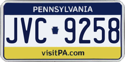 PA license plate JVC9258