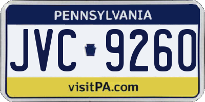 PA license plate JVC9260