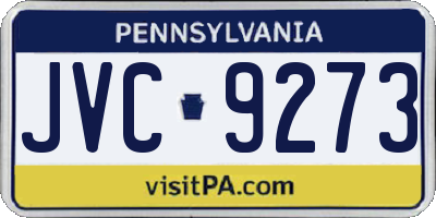 PA license plate JVC9273