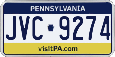 PA license plate JVC9274