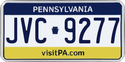 PA license plate JVC9277