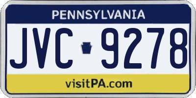 PA license plate JVC9278