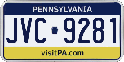 PA license plate JVC9281