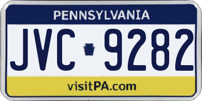 PA license plate JVC9282