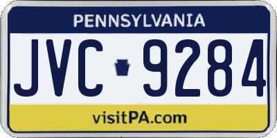 PA license plate JVC9284