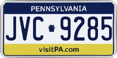 PA license plate JVC9285