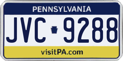 PA license plate JVC9288