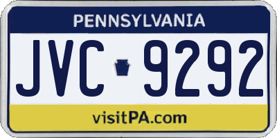 PA license plate JVC9292