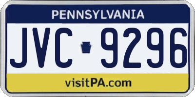 PA license plate JVC9296