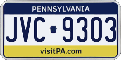 PA license plate JVC9303