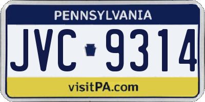PA license plate JVC9314