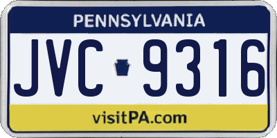 PA license plate JVC9316