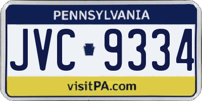 PA license plate JVC9334