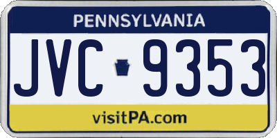 PA license plate JVC9353