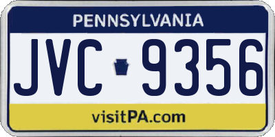 PA license plate JVC9356