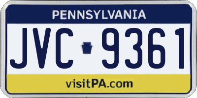 PA license plate JVC9361