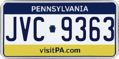 PA license plate JVC9363