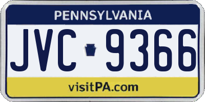 PA license plate JVC9366