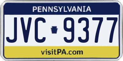 PA license plate JVC9377