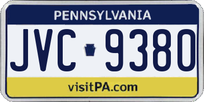 PA license plate JVC9380