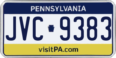 PA license plate JVC9383