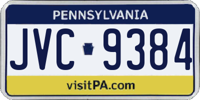 PA license plate JVC9384