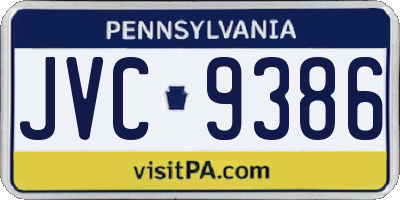 PA license plate JVC9386