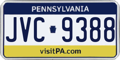 PA license plate JVC9388