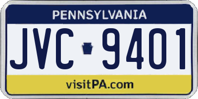 PA license plate JVC9401