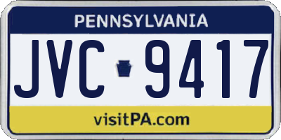 PA license plate JVC9417