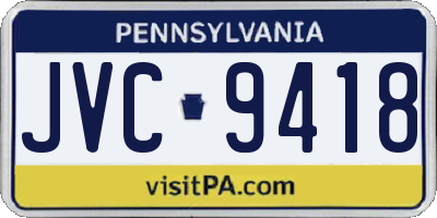 PA license plate JVC9418