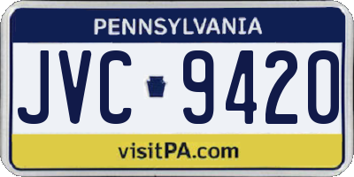 PA license plate JVC9420