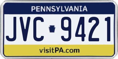 PA license plate JVC9421