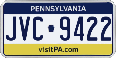 PA license plate JVC9422