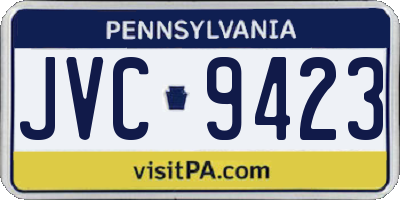 PA license plate JVC9423