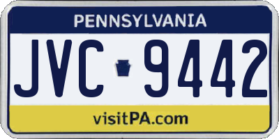PA license plate JVC9442
