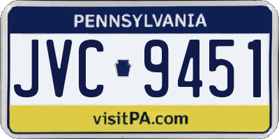 PA license plate JVC9451