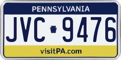 PA license plate JVC9476